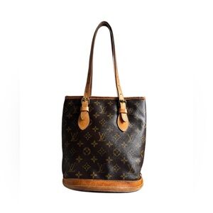 Vintage Louis Vuitton Classic Brown Monogram Bucket Tote